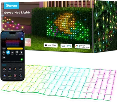 Zdjęcie produktu dla Zewnętrzna sieć oświetleniowa Govee RGBIC Matter, 1,43 × 0,85 m