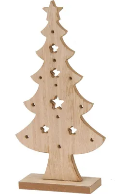 Obrázek produktu pro Dekorativní dřevěný vánoční stromek s hvězdou - 32 cm