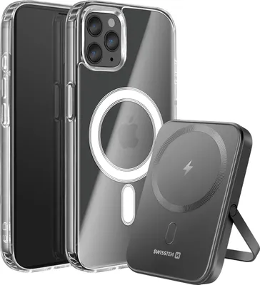 Image de Swissten, MagSafe Bundle iPhone 11 Pro Max Coque + 5000 mAh Powerbank, Transparent