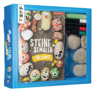 Produktbild von Kreativ-Set Steine bemalen für Kinder (Buch + Material)