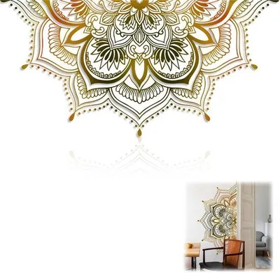 Produktbild von Gartenmuster Wandtapete selbstklebendes Wandmuster Schlafzimmer Gold Wandtapete Wohnzimmer Badezimmer Fenster Wanddekoration