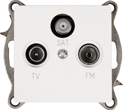 Produktbild von Antennendose McPower "Cup", für TV, Radio und Sat, UP, weiß, poliert / Hochglanz