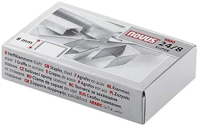 Produktbild von Novus 24/8 SUPER, Klammerpack, 8 mm, 1000 Heftklammern, Befestigung, Edelstahl, Edelstahl