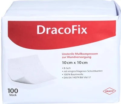 Produktbild von DRACOFIX OP KOM unsteril 10X10 8fach, 100 St KOM