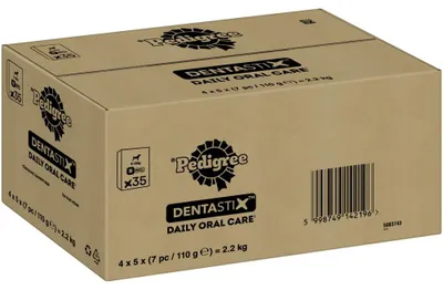 Produktbild von PEDIGREE® DENTASTIX™ Daily Oral Care Karton Multipack kleine Hunde 5-10kg 4 x 5 x 7 Stück