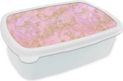 Produktbild von KitchenYeah® Lunchbox Brotzeit Brotdose 17x11 cm Glitter - Gold - Marmor - Muster Kinder Brotzeitdose - Lunch Box - Kinder - Sandwich-Box - Schulbox - Lunch Boxen