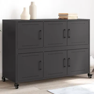 Produktbild von vidaXL Sideboard Schwarz 100,5x39x72 cm Stahl
