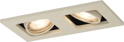 Zdjęcie produktu dla QAZQA – Nowoczesny Nowoczesny reflektor do zabudowy Beżowy GU10 50 mm obrotowy i uchylny 2-punktowy – Qure I Salon I Sypialnia – Aluminium Prostokątny – Pasuje do LED GU10