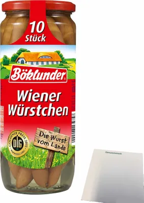 Produktbild von Böklunder Wiener Würstchen (500g Glas) mit 10 Würstchen + usy Block