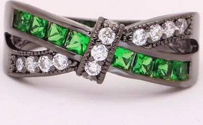 Image de Bague DI-2320 Noir/Vert - Élégance et Confort KP2320