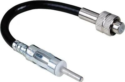 Zdjęcie produktu dla Hama Antenna Adapter Plug DIN - Socket Hirschmann Type, Adapter anteny, Męska, Żeńska, Czarny, Kabel okrągły, 105 mm