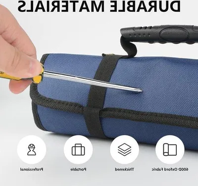 Immagine prodotto di Carrello portautensili da elettricista con 22 tasche - carrello portautensili pieghevole - tessuto Oxford 600D