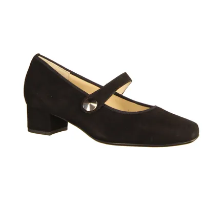 Produktbild von Pumps Hassia Evelyn 303375-010, schwarz, Leder, NEU, Spangenpumps- Damenschuhe Modische Pumps / Ballerina, Schwarz, leder (samtziege-leder), absatzhöhe: 30 mm