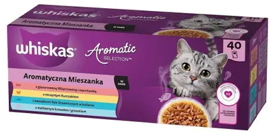 Produktbild von WHISKAS Aromatic Selection Mix - Nassfutter für Katzen - 40x85g