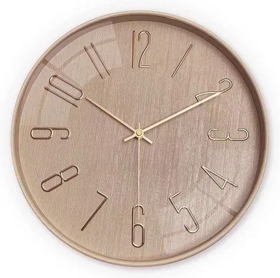 Image de Horloge murale moderne de 30 cm, beige, à piles, idéale pour le bureau ou la chambre à coucher
