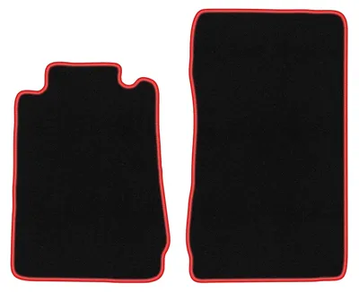 Produktbild von Fußmatten Velours Schwarz/Rot für Mercedes SLK R170 1996-2004 Set 2-tlg