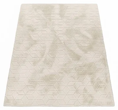 Productafbeelding van Tapijt "Bubble", geschikt voor woonkamer of slaapkamer, met een dikke pool, een vachtachtig uiterlijk en een geometrisch 3D-design. Afmetingen: 160x220 cm