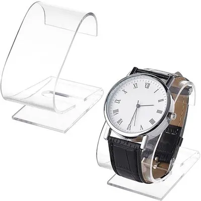 Image de Supports pour montres, lot de 2, supports articulés transparents pour montres, supports en acrylique pour montres, présentoirs pour montres, organisateurs pour montres, pour hommes, pour la fête des pères, pour magasin, pour exposition de montres