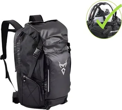 Productafbeelding van CarryQuest® - Rugzak voor motorfietsen, 48 liter, waterdicht, zwart/grijs