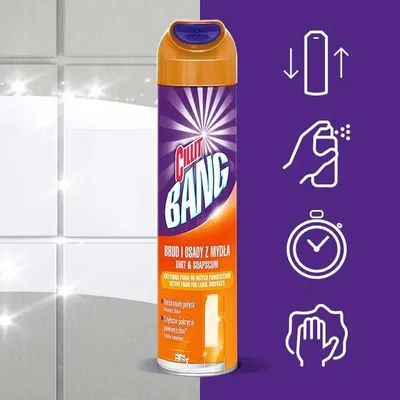 Produktbild von CILLIT BANG Aktiver Schaum gegen Seifenrückstände und Duschen 600 ml