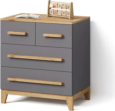 Produktbild von Kommode Livinity Mailo Grau/Artisan 80 x 88 cm mit 4 Schubladen, Model 59788