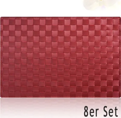 Produktbild von Tischset MODERN bordeaux rot 8er Tischunterlage als Tischdeko