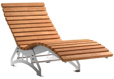 Produktbild von SOTECH Gartenliege LOUNGER Komplett-Set 800 mm breit – Edelstahl geschliffen, Holzlatten Thermo-Kiefer, Sonnenliege
