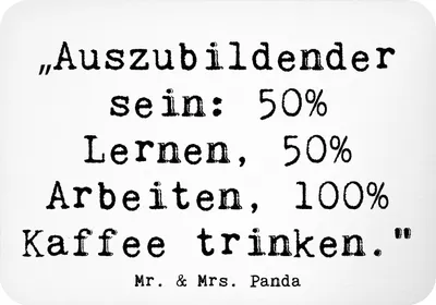 Produktbild von Mr. & Mrs. Panda magnet Spruch Auszubildender - Weiß - Geschenk, Kühlschrankmagnet, Berufspassion, Berufe, küchenmagnet, haftmagnet, whiteboardmagnet, Berufsprodukte