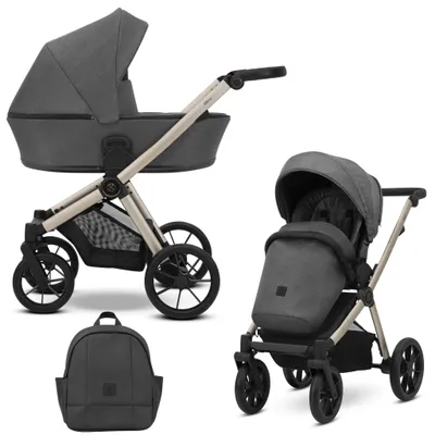 Produktbild von Kinderwagen Kunert Brav 2in1 - Champagnerfarbene Rahmen - Farbe: Graphit