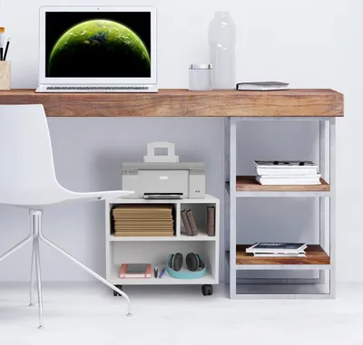Produktbild von Relaxdays Rollcontainer mit 3 Fächern, Büro Beistellcontainer, mit Rollen, Büroschrank, HxBxT: 35,5 x 40 x 30 cm, weiß