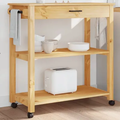 Obrázek produktu pro Kuchyňský vozík monza masivní borové dřevo Hnědá / 84 x 40 x 90 cm