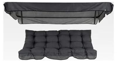 Produktbild von Auflage für Hollywoodschaukel 170x50 grau Sitzkissen für den Außenbereich mit Sonnendach Milano
