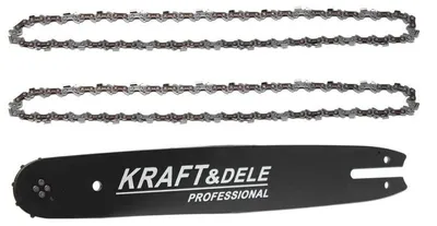 Immagine prodotto di KRAFT&DELE Barra di guida per motosega e 2 catene 35cm 14" 3/8" 1,3mm KD10150