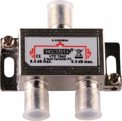 Produktbild von Schwaiger Verteiler 2-fach, 5-2250 MHz Silber