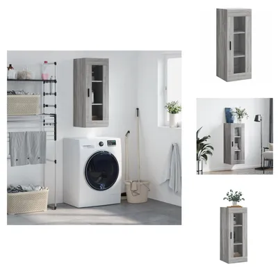 Image de vidaXL Armoire murale Gris Sonoma 34,5x34x90 cm - Sideboards