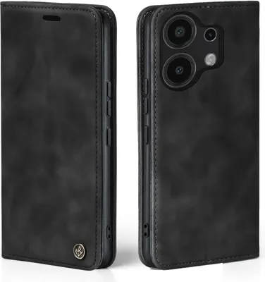 Produktbild von Handy Hülle für Xiaomi Redmi Note 13 Pro Klapphülle Bookcase Flip Cover Handy Tasche Etui Farbe: Schwarz