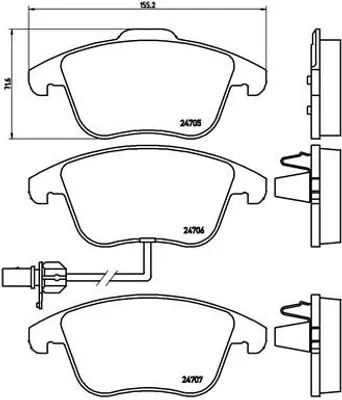 Produktbild von Brembo Bremsbelagsatz, Scheibenbremse Vorderachse P 85 113