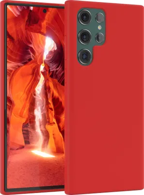 Produktbild von EAZY CASE Silikonhülle für Samsung Galaxy S22 Ultra 5G Silikon Backcover Schutz in Rot