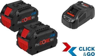 Produktbild von BOSCH Professional 18V 5.5 Ah ProCORE battery (2X) + fast charger T-591287