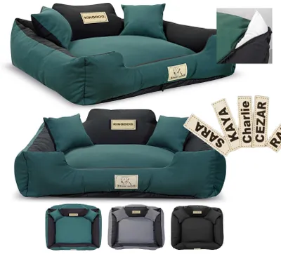 Image de Lit pour chien KINGDOG MM43 115x95 cm personnalisé amovible antidérapant vert