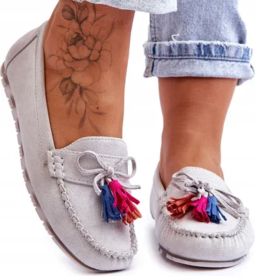 Produktbild von Damen Mokassins Slip On Loafer Ballerina Slipper Halbschuhe Amiro Grau Gr.36