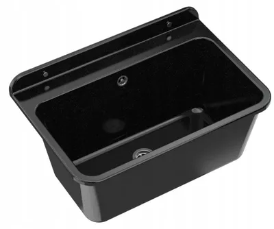 Produktbild von Granitan | Wirtschaftsspüle - LARGE - mit Siphon - Schwarz - 61 x 41 cm - für Waschküche und Garage