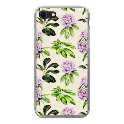 Produktbild von MuchoWow® Handyhülle Schutzhülle Hülle für iPhone SE 2020 Hortensien - Pflanzen - Muster Silikon Softcase Handy Hülle - Kartenbesitzer