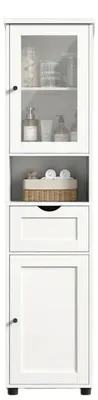 Produktbild von Hoher Badezimmerschrank – Aufbewahrungsschrank – weiß – platzsparend – 30 x 40 x 165 cm