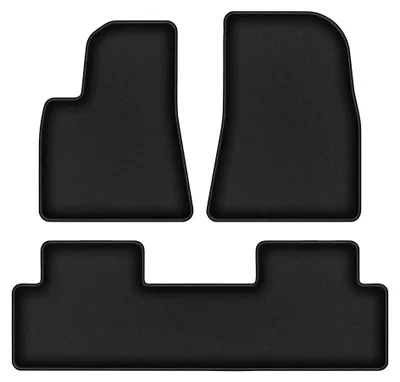 Image de Tapis de sol en moquette pour Tesla Model 3 2017- (berline) – jeu 4 pièces, noirs, sur mesure – Wielganizator DURBAN