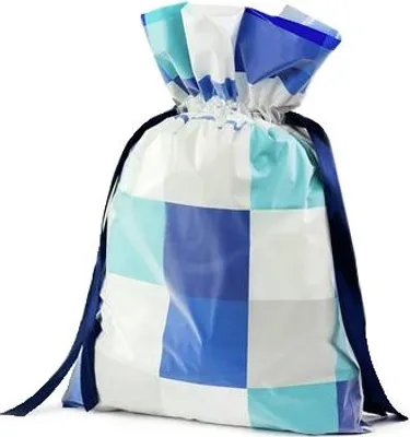 Immagine prodotto di 1277 Sacchetto Regalo A Quadretti Blu L 40X56
