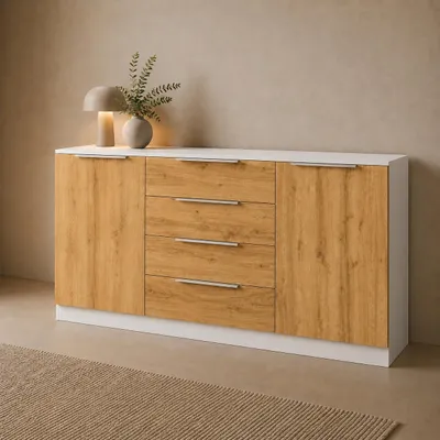 Produktbild von Kommode "Oliva" 166cm, weiß-eiche