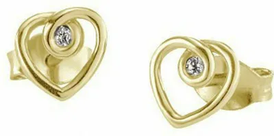 Produktbild von cai Ohrstecker 925/- Sterling Silber 0,75cm gelb Zirkonia weiß 135210007