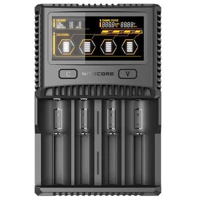Produktbild von Nitecore SC4 Schnell-Ladegerät passend für fast alle Li-Ion, NiMH und LiFEPO4 Akku