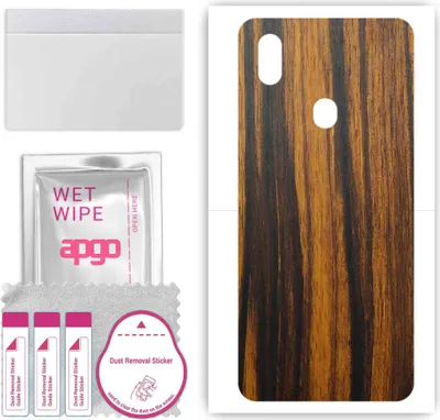 Produktbild von apgo Rückseite Schutzfolie, Skin, kompatibel mit ZTE Blade A7 Prime, Hinten Displayschutzfolie aus Vinylfolie, kratzfest, einfache Montage - Tigerwood